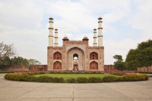 Emperor Akbar personally selected Sikandra as the site for his tomb and began planning its construction during his lifetime. After Akbar's death in 1605, the monument was completed by his son, Emperor Jahangir, around 1613.