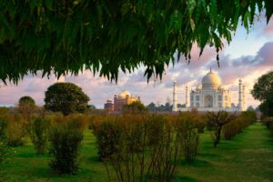 The name "Mehtab Bagh" translates to Moonlight Garden. Situated on the northern bank of the Yamuna River, the garden lies directly opposite the Taj Mahal.